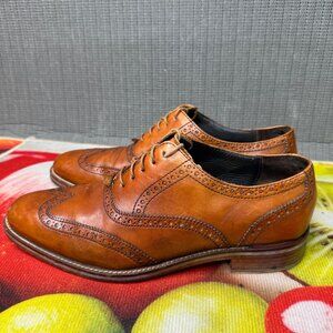 Cole Haan Mens Size 8.5M Brown Leather Wingtip Oxford Dress Shoes